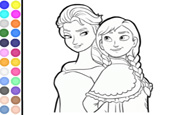 Colorear Princesa Anna y Elsa