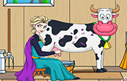 Juego Elsa Ordeña una Vaca